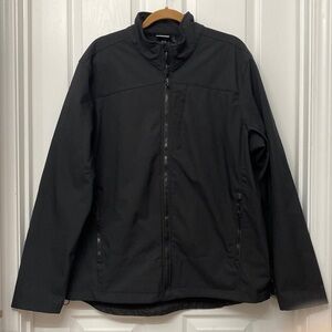 Champion Softshell Windbreaker Jacket Black Full Zip Up Size XL